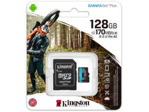 Flash Card Kingston 128GB Canvas Go Plus 170R A2 U3 V30 Card